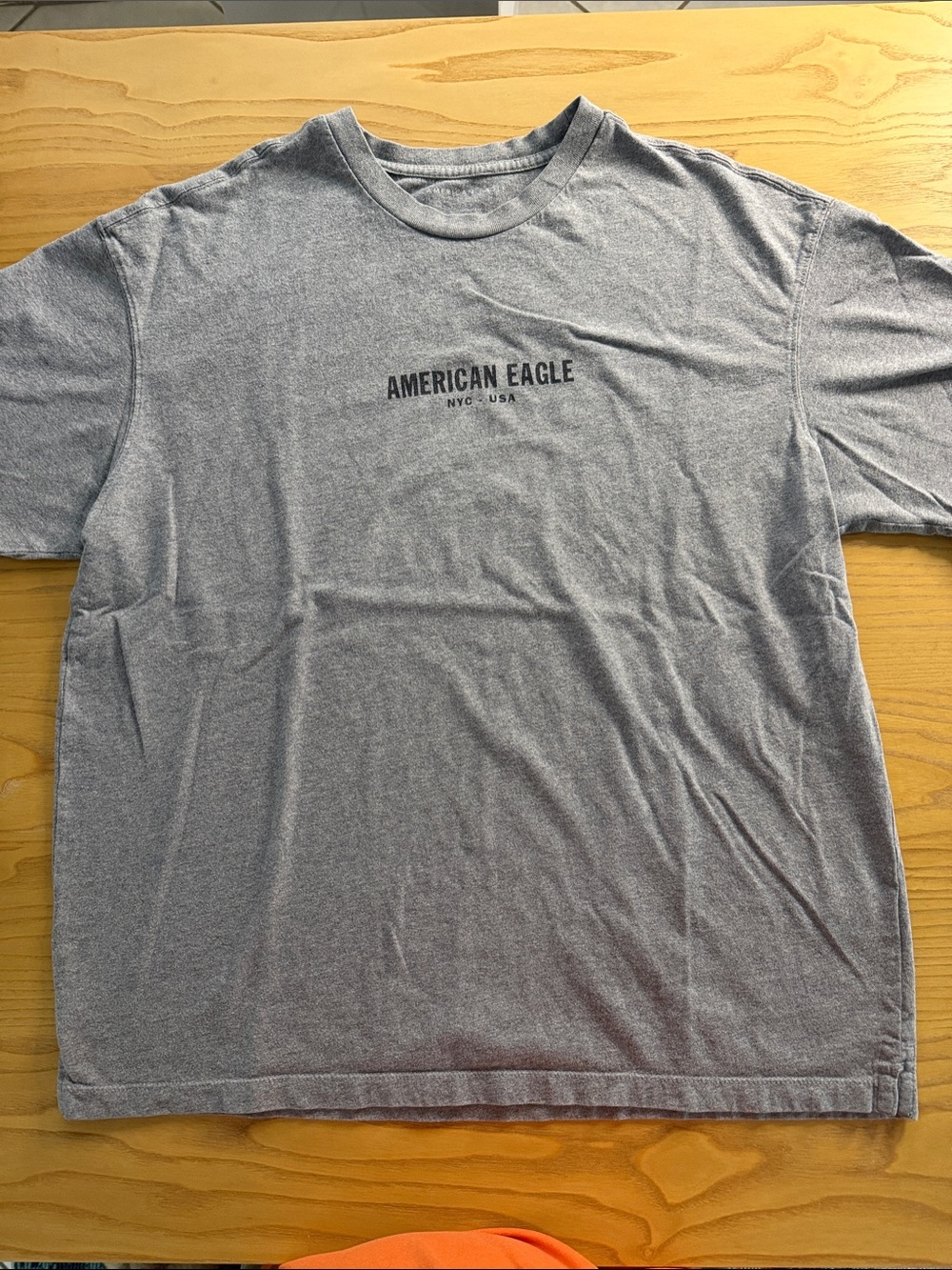 American Eagle Outfitters Heather Gray Logo Crewneck Tee